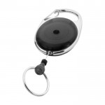 Porte-clés mousqueton avec clip extensible couleur noir