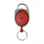 Porte-clés mousqueton avec clip extensible couleur rouge deuxième vue frontale