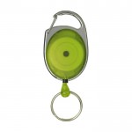 Porte-clés mousqueton avec clip extensible couleur vert lime deuxième vue frontale