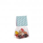 Sachet de bonbons gélifiés avec en-tête personnalisable 50g couleur transparent vue principale