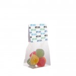 Sachet de bonbons acidulés avec en-tête personnalisable 50g couleur transparent vue principale