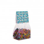 Sachet de mini chocolats avec en-tête personnalisable 100g couleur transparent vue principale