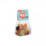 Sachet de bonbons gélifiés avec en-tête personnalisable 100g couleur transparent