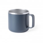Mug publicitaire en acier et design bicolore couleur bleu marine