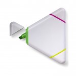 Surligneur triangulaire à trois couleurs couleur blanc première vue