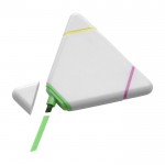 Surligneur triangulaire à trois couleurs couleur blanc troisième vue