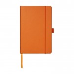 Carnet de notes à feuilles de couleur crème couleur orange deuxième vue frontale
