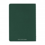 Petit carnet de note en papier de pierre couleur vert foncé deuxième vue de derrière