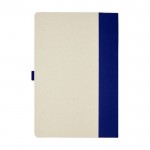 Set carnet et stylo en carton recyclé A5 pages lignées couleur bleu marine deuxième vue arrière