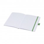 Carnet en papier recyclé avec porte-stylo A5 pages lignées couleur vert deuxième vue