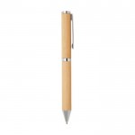 Set stylo bille et roller en bambou et cuivre à encre noire couleur naturel troisième vue latérale