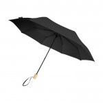 Parapluie manuel 8 panneaux pliable en polyester recyclé Ø96 couleur noir