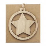 Décoration en bois avec une étoile couleur bois clair vue détail 1