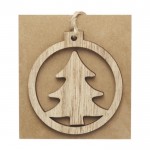 Joli décoration en bois avec arbre de Noël couleur bois clair vue détail 1