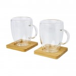 Set de mugs à double paroi avec sous-verres couleur transparent quatrième vue