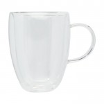 Set de mugs à double paroi avec sous-verres couleur transparent vue latérale