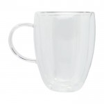 Set de mugs à double paroi avec sous-verres couleur transparent deuxième vue latérale