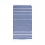 Serviette en coton de hammam légère et absorbante 150 g/m² couleur bleu marine deuxième vue frontale
