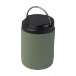Lunch box isotherme, acier inoxydable recyclé, poignée 500ml couleur vert militaire quatrième vue