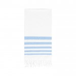 Paréo serviette bicolore en coton 180 g/m2 couleur bleu ciel