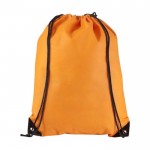 Sac à dos cordon personnalisé avec le logo couleur orange vue frontale