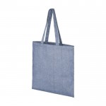 Tote bag avec logo en polyester recyclé couleur bleu