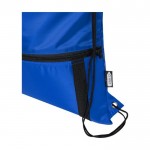 Sac à dos avec cordon de serrage et pochette couleur bleu roi vue détail 1