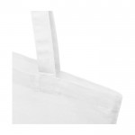 Sac en coton recyclé GRS avec longues poignées 140 g/m² couleur blanc vue détail 1