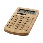 Calculatrice personnalisée solaire en bambou couleur bois
