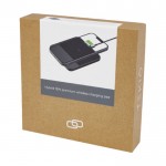 Base de recharge sans fil ultra-mince couleur noir deuxième vue avec boîte