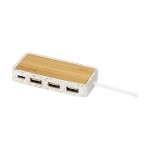 Hub USB avec boîtier en terrazzo et bambou couleur naturel
