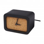Horloge avec chargeur en calcaire et liège couleur noir