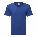 T-shirt publicitaire col en V coton 150 g/m2 couleur bleu