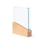 Plaque en verre, base bois et étui avec fermeture magnétique couleur transparent deuxième vue