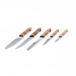 5 couteaux avec manche en bois d'acacia couleur bois troisième vue