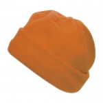 Bonnet en laine polaire couleur orange première vue