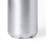 Grande bouteille en aluminium recyclé couleur argenté troisième vue