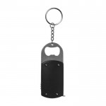 Porte-clés en métal décapsuleur avec LED et mètre ruban 1M couleur noir première vue