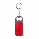 Porte-clés en métal décapsuleur avec LED et mètre ruban 1M couleur rouge première vue