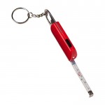 Porte-clés en métal décapsuleur avec LED et mètre ruban 1M couleur rouge quatrième vue