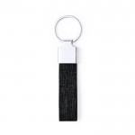 Porte-clés en RPET et accessoire chromé couleur noir première vue