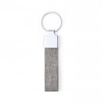 Porte-clés en RPET et accessoire chromé couleur gris première vue