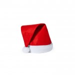 Bonnet de père Noël en polyester rouge et blanc pour enfants deuxième vue