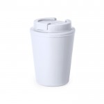 Mug à emporter en plastique recyclé à double paroi de 300 ml couleur blanc première vue