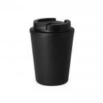 Mug à emporter en plastique recyclé à double paroi de 300 ml couleur noir première vue
