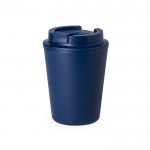 Mug à emporter en plastique recyclé à double paroi de 300 ml couleur bleu marine première vue