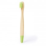 Brosse à dents pour enfants en bambou avec détails colorés couleur vert première vue