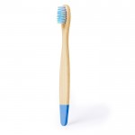 Brosse à dents pour enfants en bambou avec détails colorés couleur bleu première vue