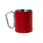 Mug en inox à double paroi avec anse mousqueton 300ml couleur rouge première vue