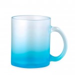 Mug en verre au fini mat avec coloris translucides 350ml couleur bleu première vue